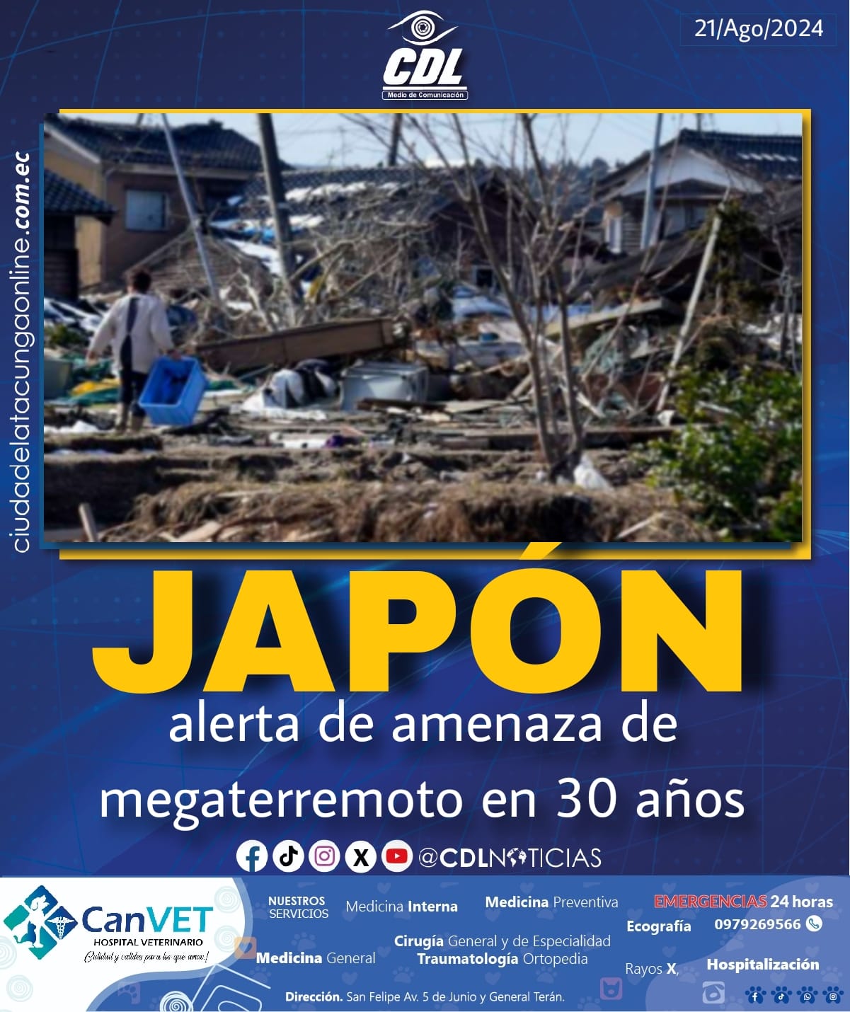 Japón alerta de amenaza de megaterremoto en 30 años