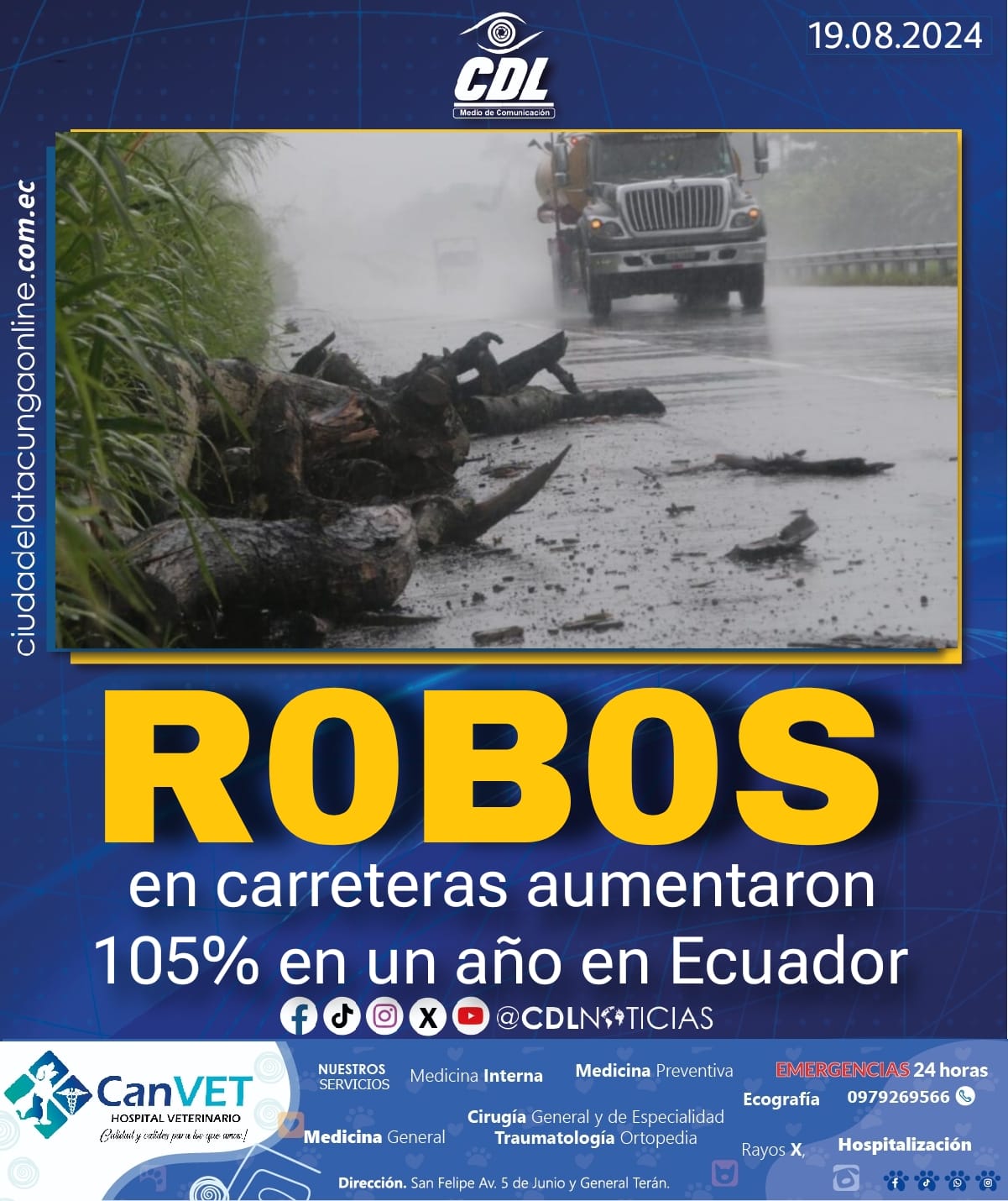 R0b0s en carreteras aumentaron 105% en un año en Ecuador