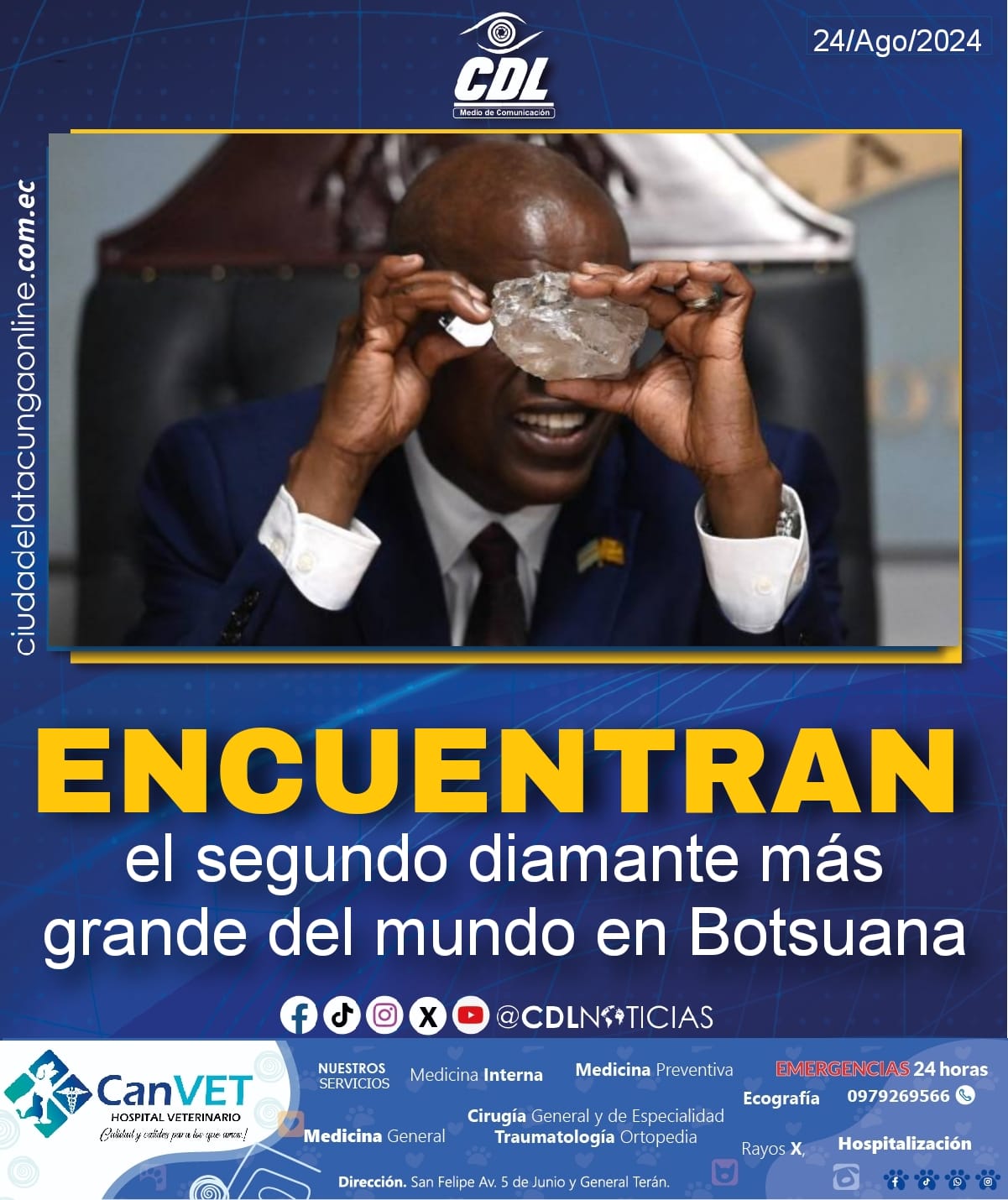 Encuentran el segundo diamante más grande del mundo en Botsuana