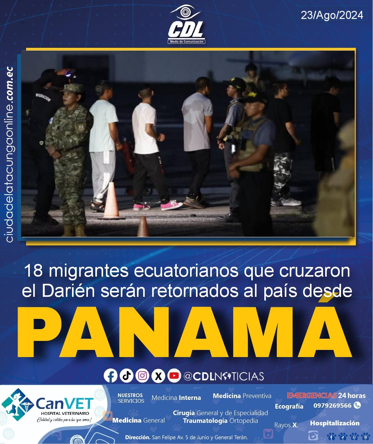 18 migrantes ecuatorianos que cruzaron el Darién serán retornados al país desde Panamá