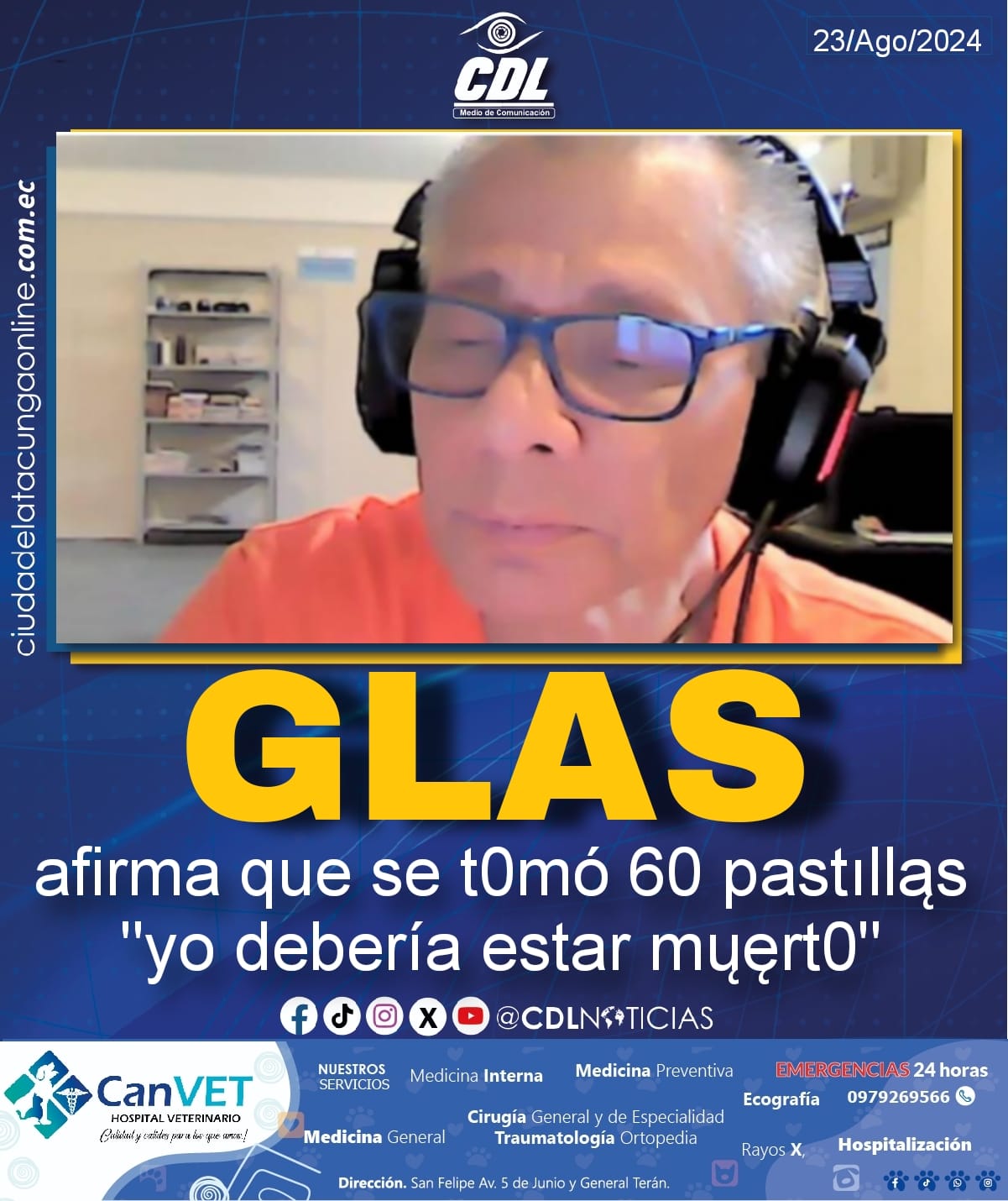 Jorge Glas afirma que se t0mó 60 pastillas «yo debería estar muęrt0»