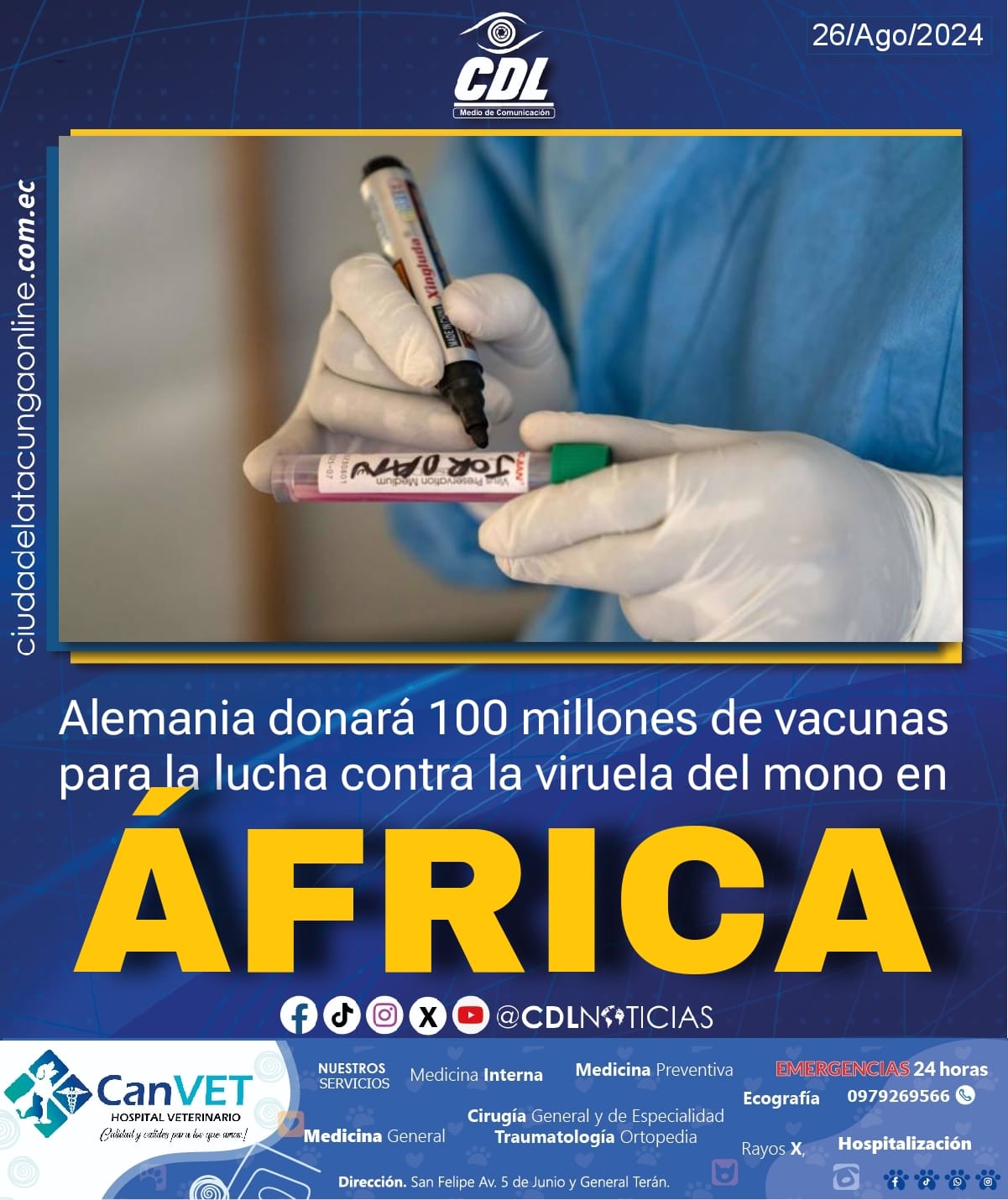 Alemania donará 100 millones de vacunas para la lucha contra la viruela del mono en África