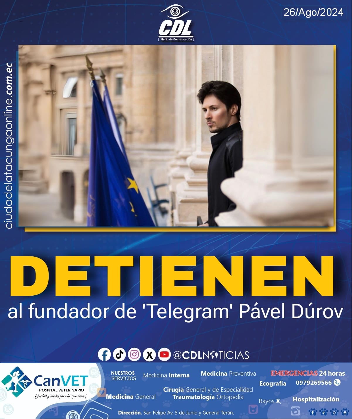 Detienen al fundador de ‘Telegram’ Pável Dúrov