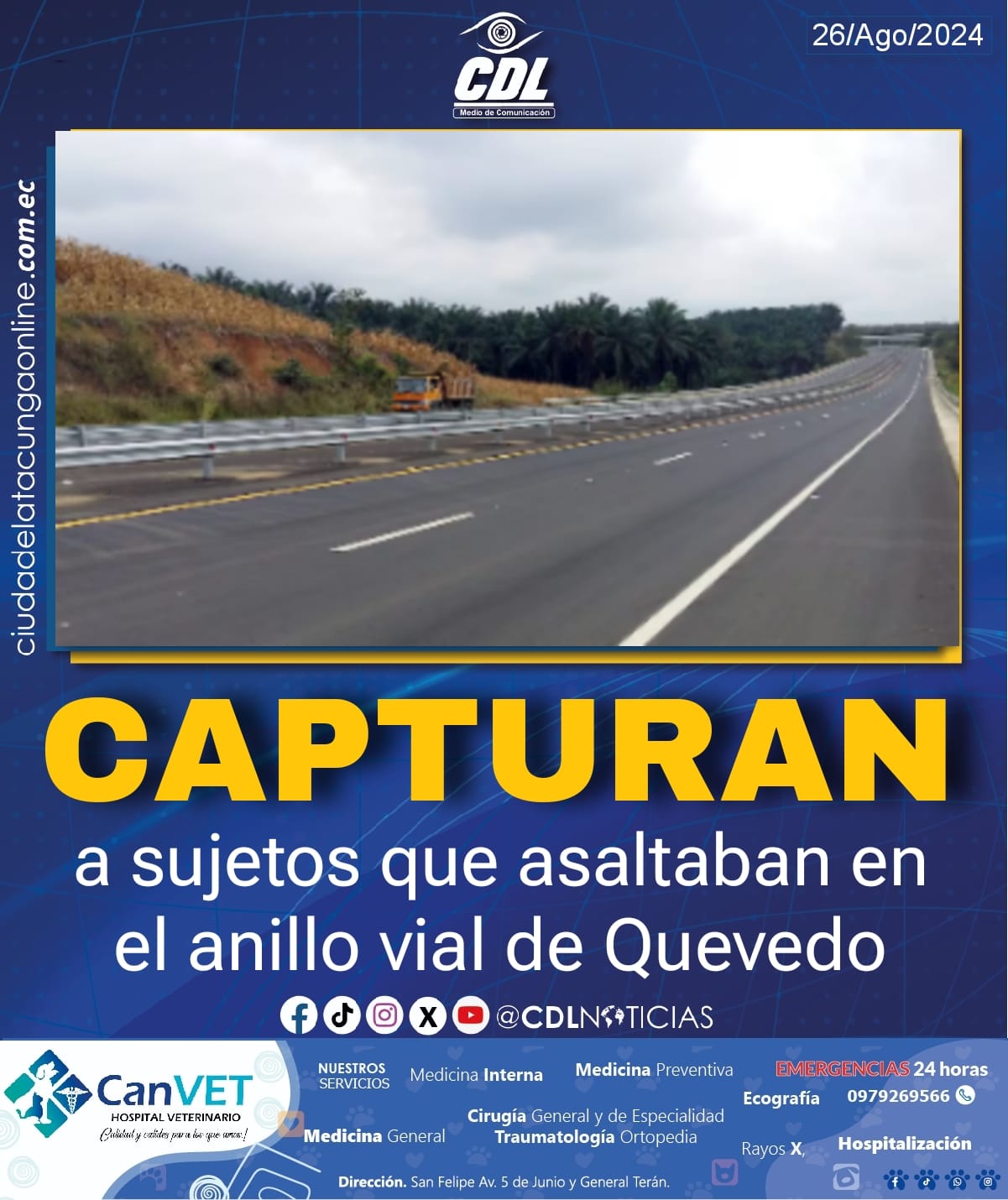 Capturan a sujetos que asaltaban en el anillo vial de Quevedo