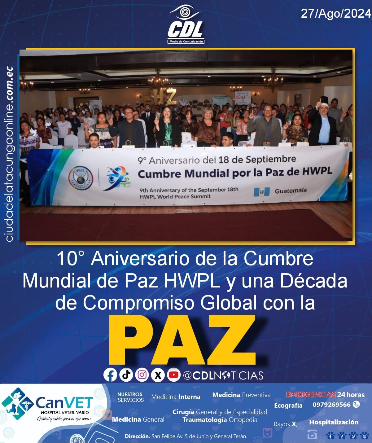 10° Aniversario de la Cumbre Mundial de Paz HWPL y una Década de Compromiso Global con la Paz