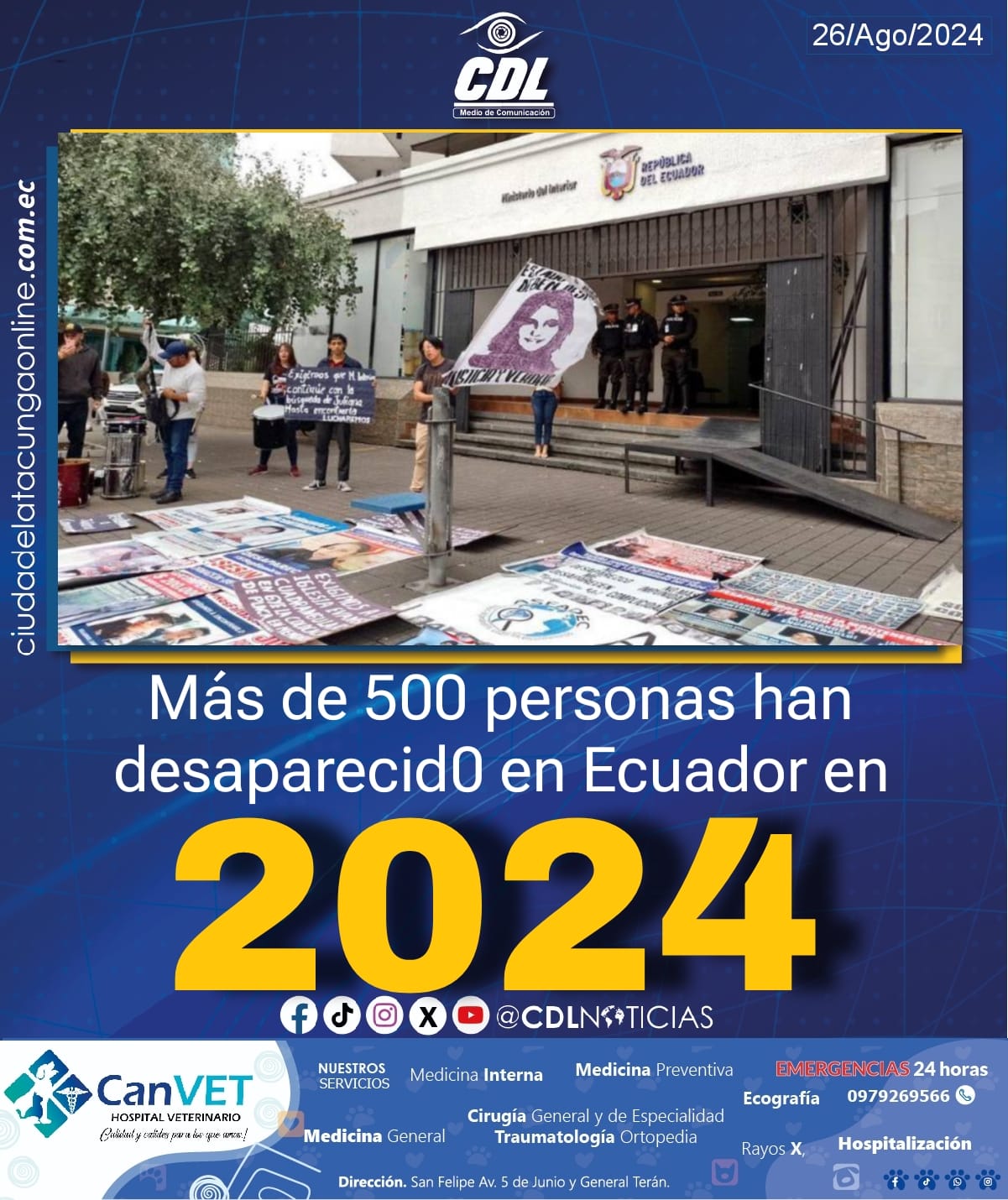Más de 500 personas han desaparecid0 en Ecuador en 2024