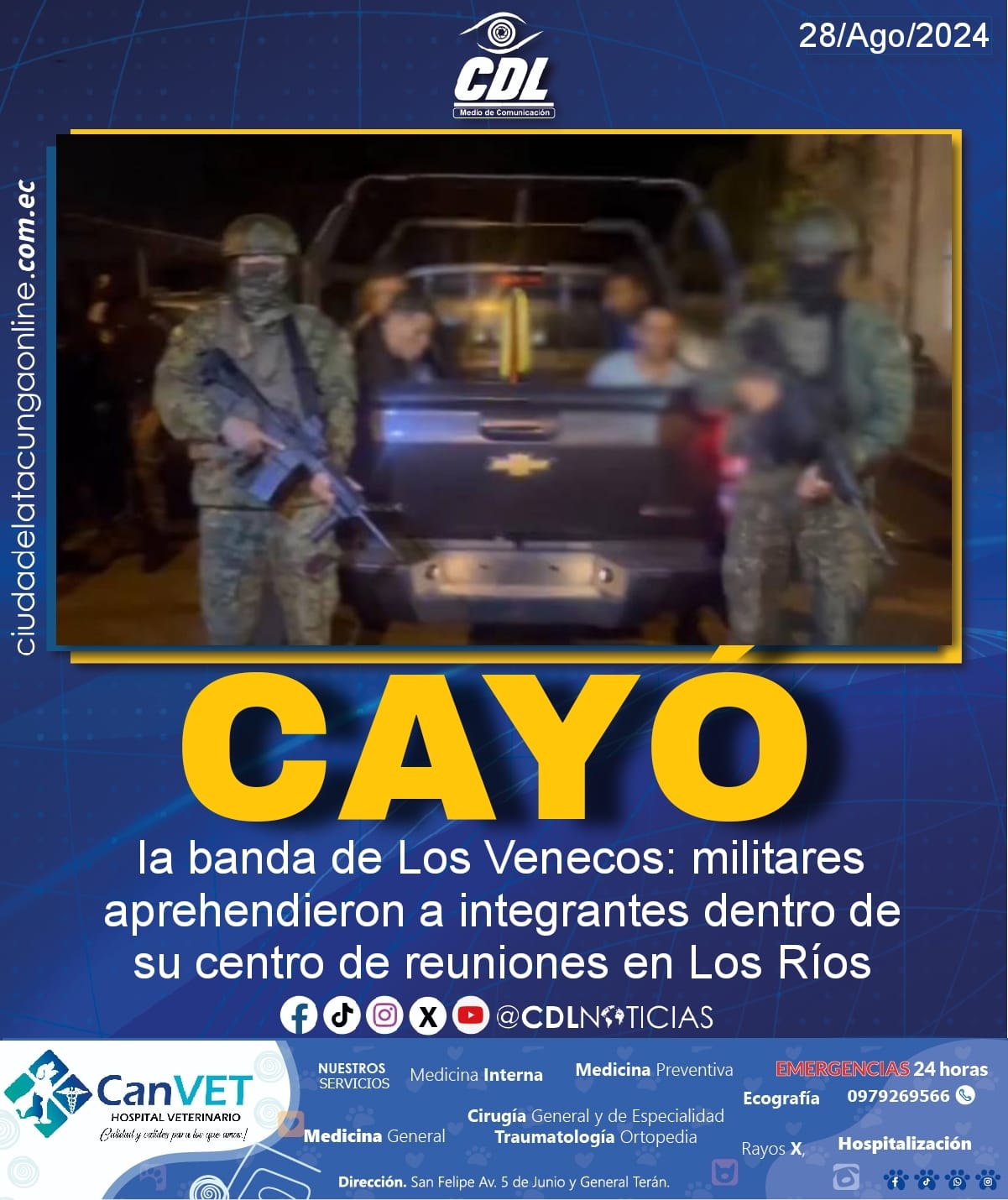 Cayó la banda de Los Venecos: militares aprehendieron a integrantes dentro de su centro de reuniones en Los Ríos