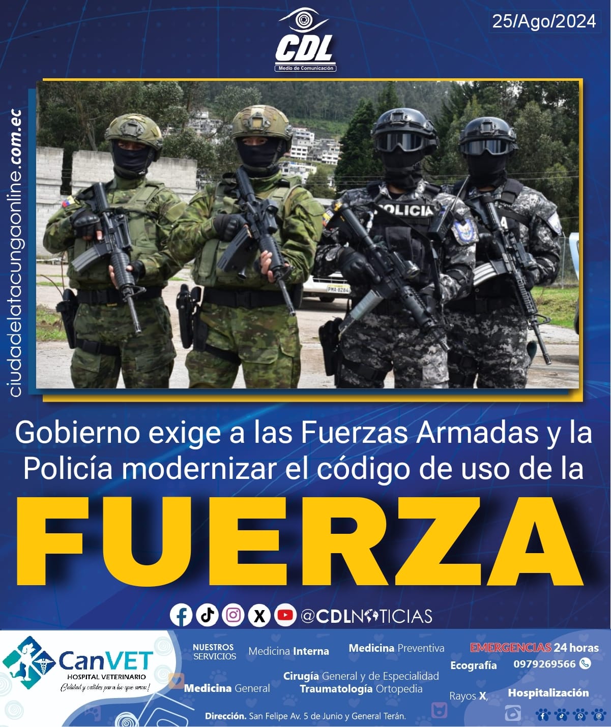 Gobierno exige a las Fuerzas Armadas y la Policía modernizar el código de uso de la fuerza