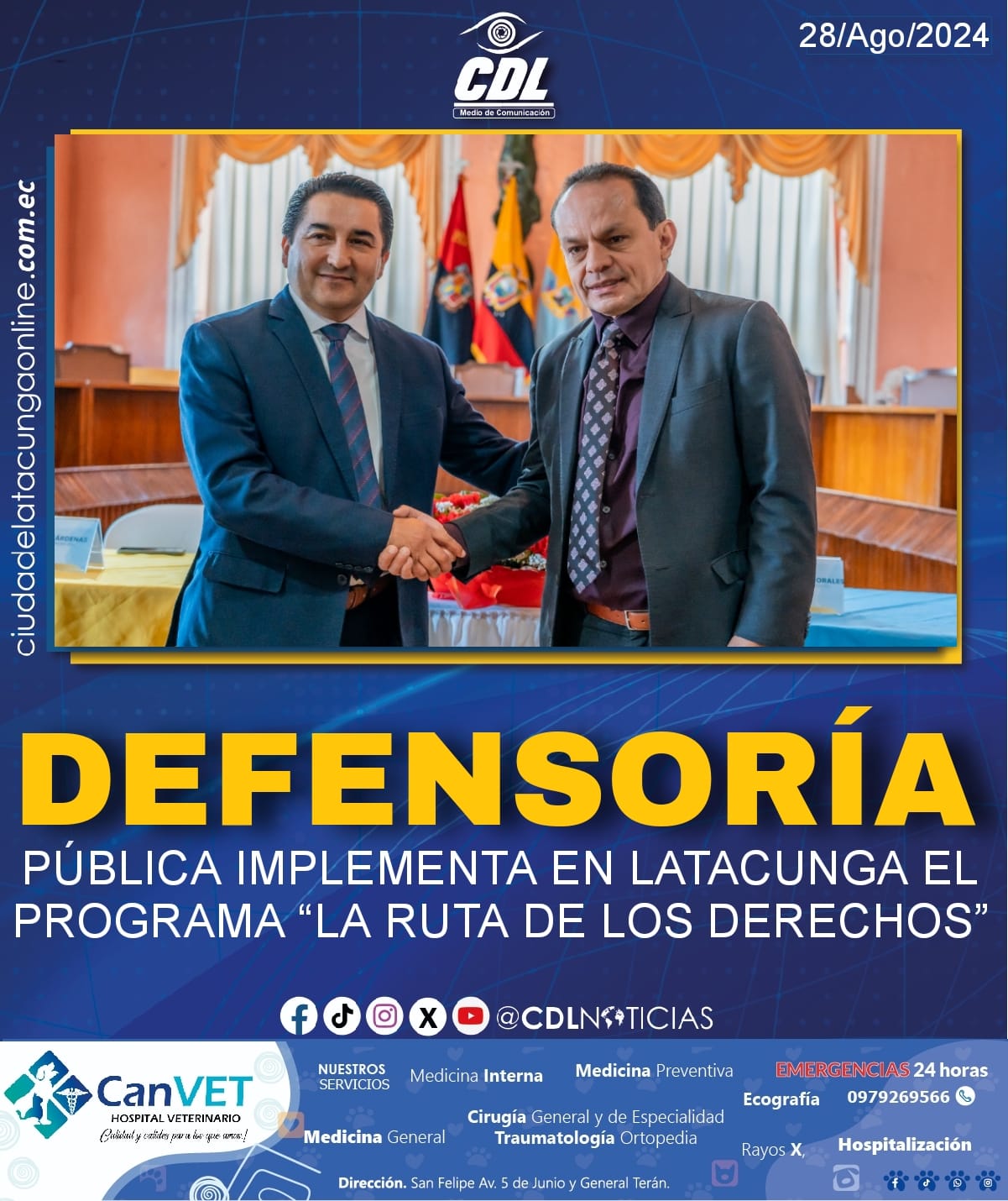 DEFENSORÍA PÚBLICA IMPLEMENTA EN LATACUNGA EL PROGRAMA “LA RUTA DE LOS DERECHOS”