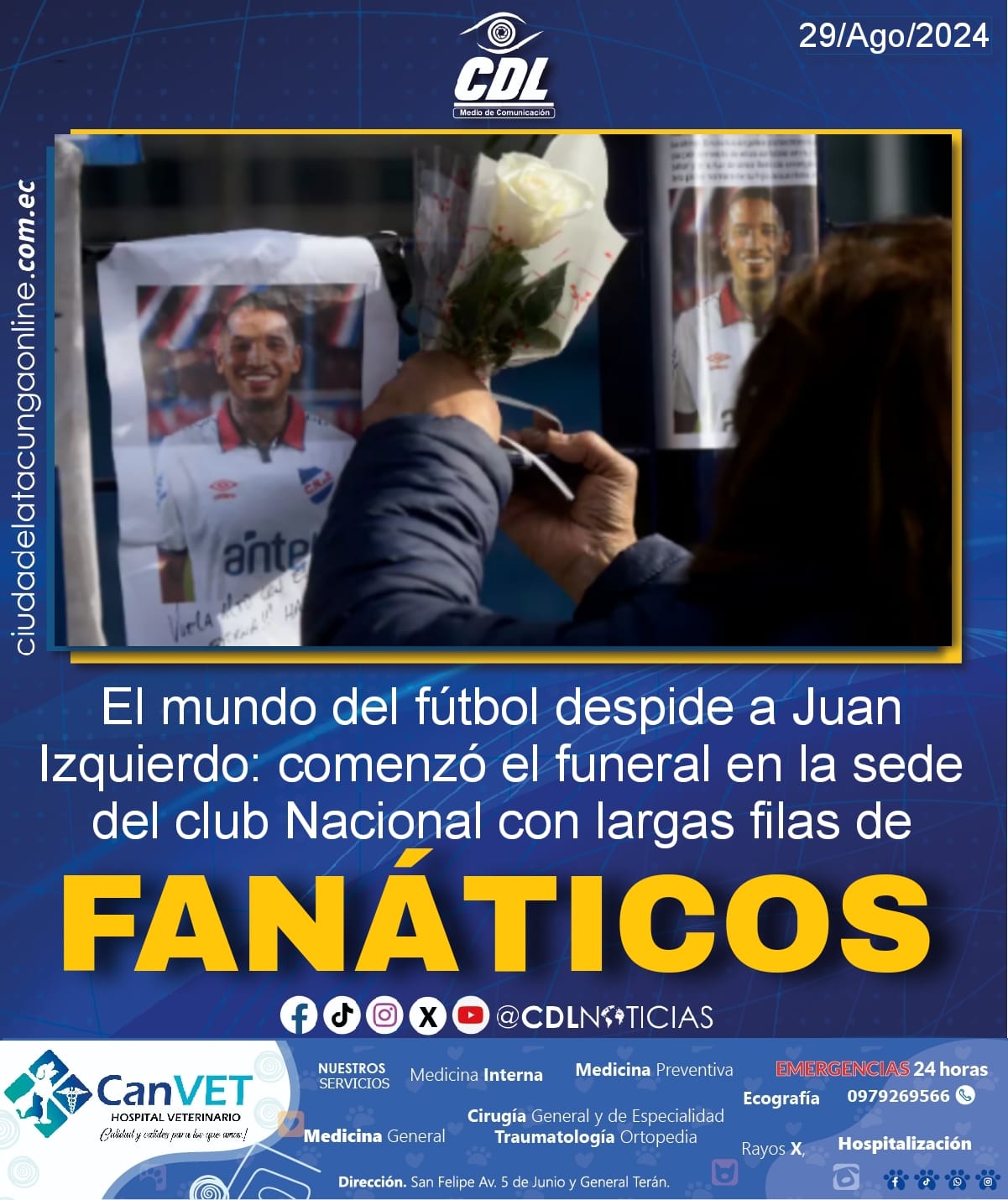El mundo del fútbol despide a Juan Izquierdo: comenzó el funeral en la sede del club Nacional con largas filas de fanáticos