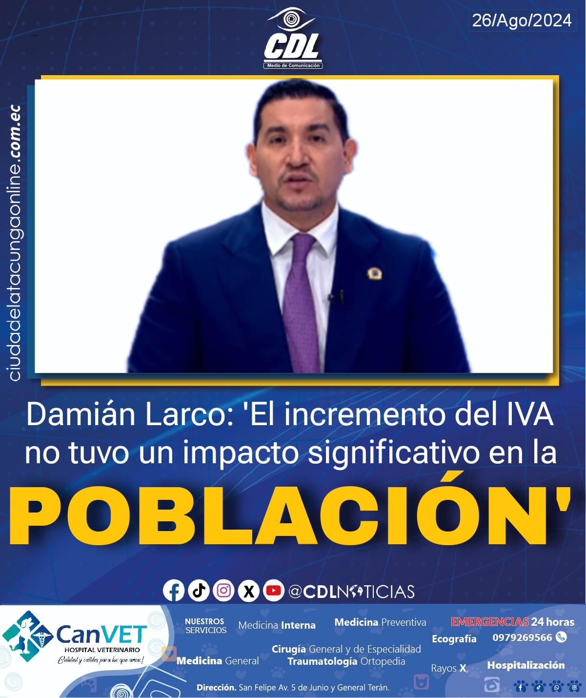 Damián Larco: ‘El incremento del IVA no tuvo un impacto significativo en la población’