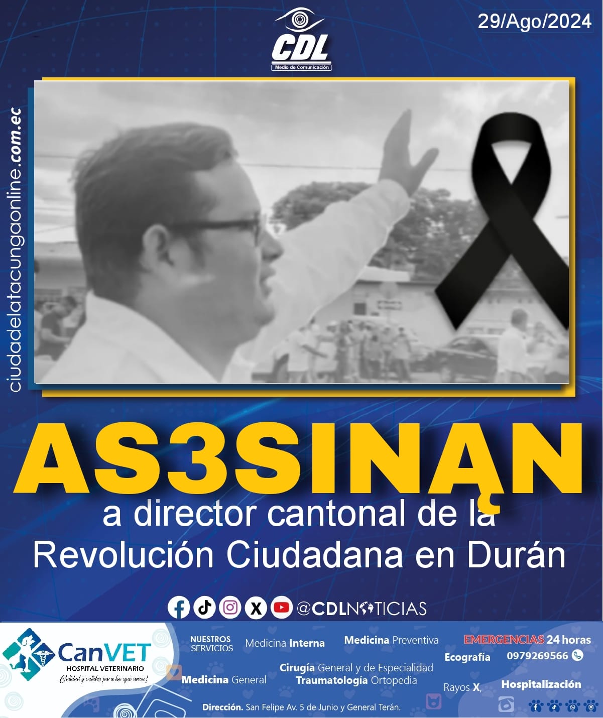 Asęsinąn a director cantonal de la Revolución Ciudadana en Durán