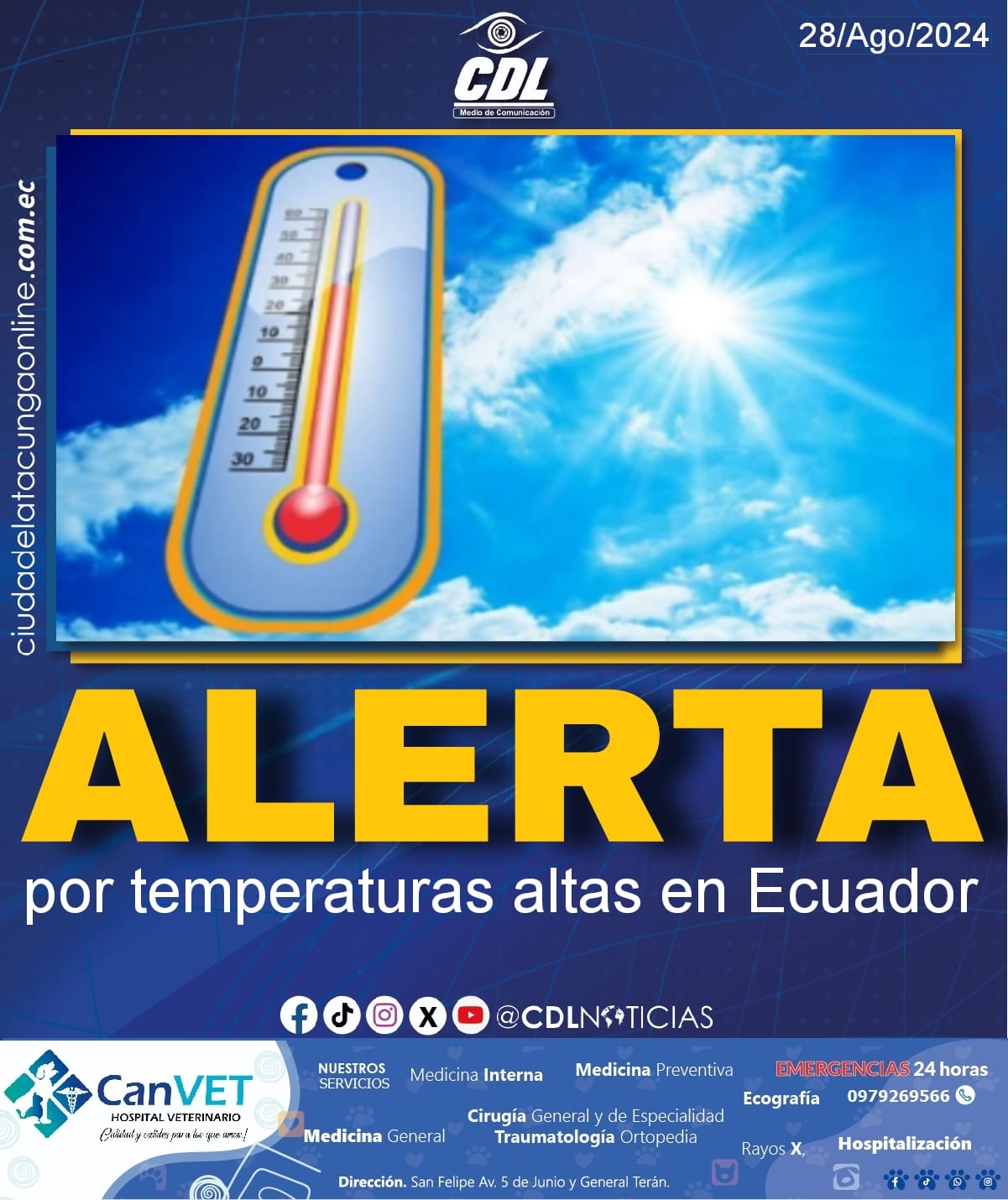 Alerta por temperaturas altas en Ecuador