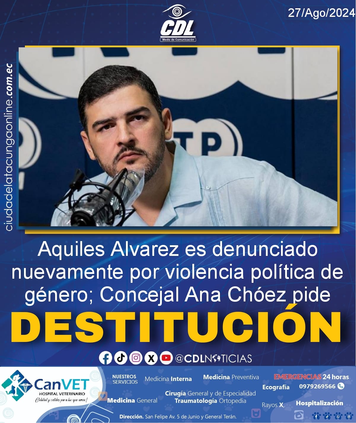 Aquiles Alvarez es denunciado nuevamente por violencia política de género; Concejal Ana Chóez pide destitución del Alcalde