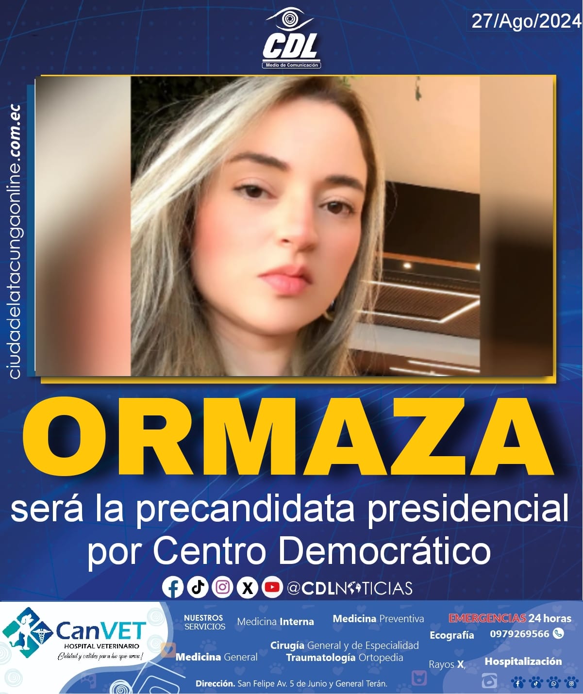 Claudia Ormaza será la precandidata presidencial por Centro Democrático