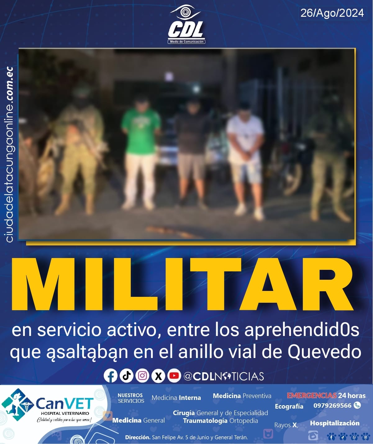 Un militar en servicio activo, entre los aprehendidos que asąltabąn en el anillo vial de Quevedo