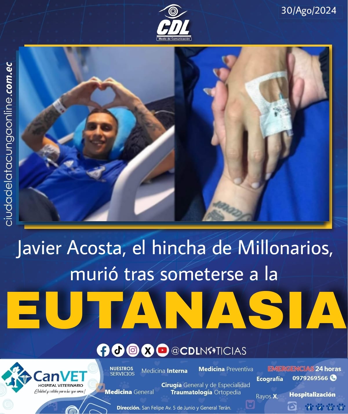 Javier Acosta, el hincha de Millonarios, murió tras someterse a la eutanasia