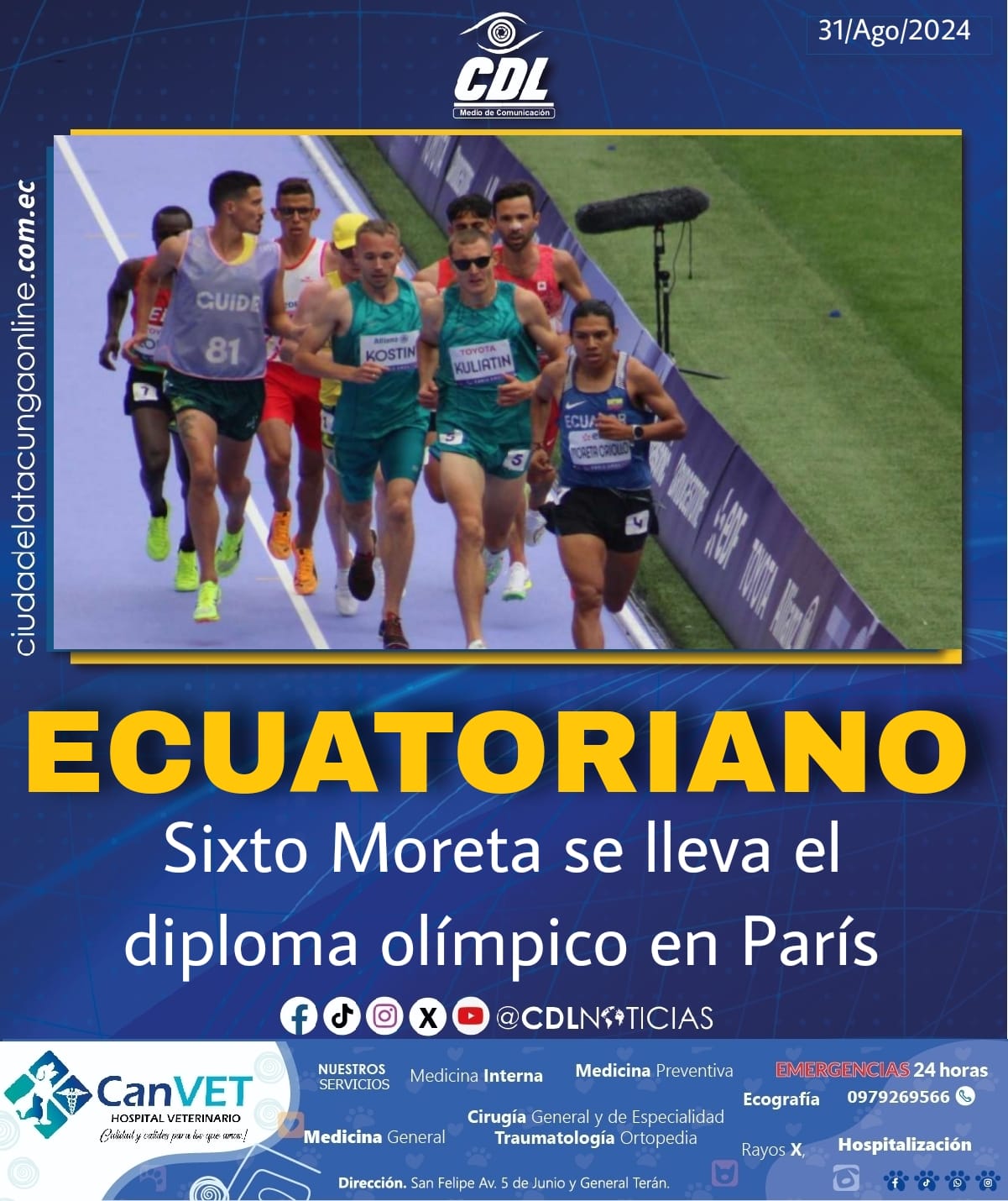 El ecuatoriano Sixto Moreta se lleva el diploma olímpico en París
