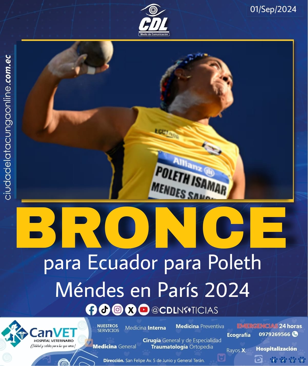 Bronce para Ecuador para Poleth Méndes en París 2024