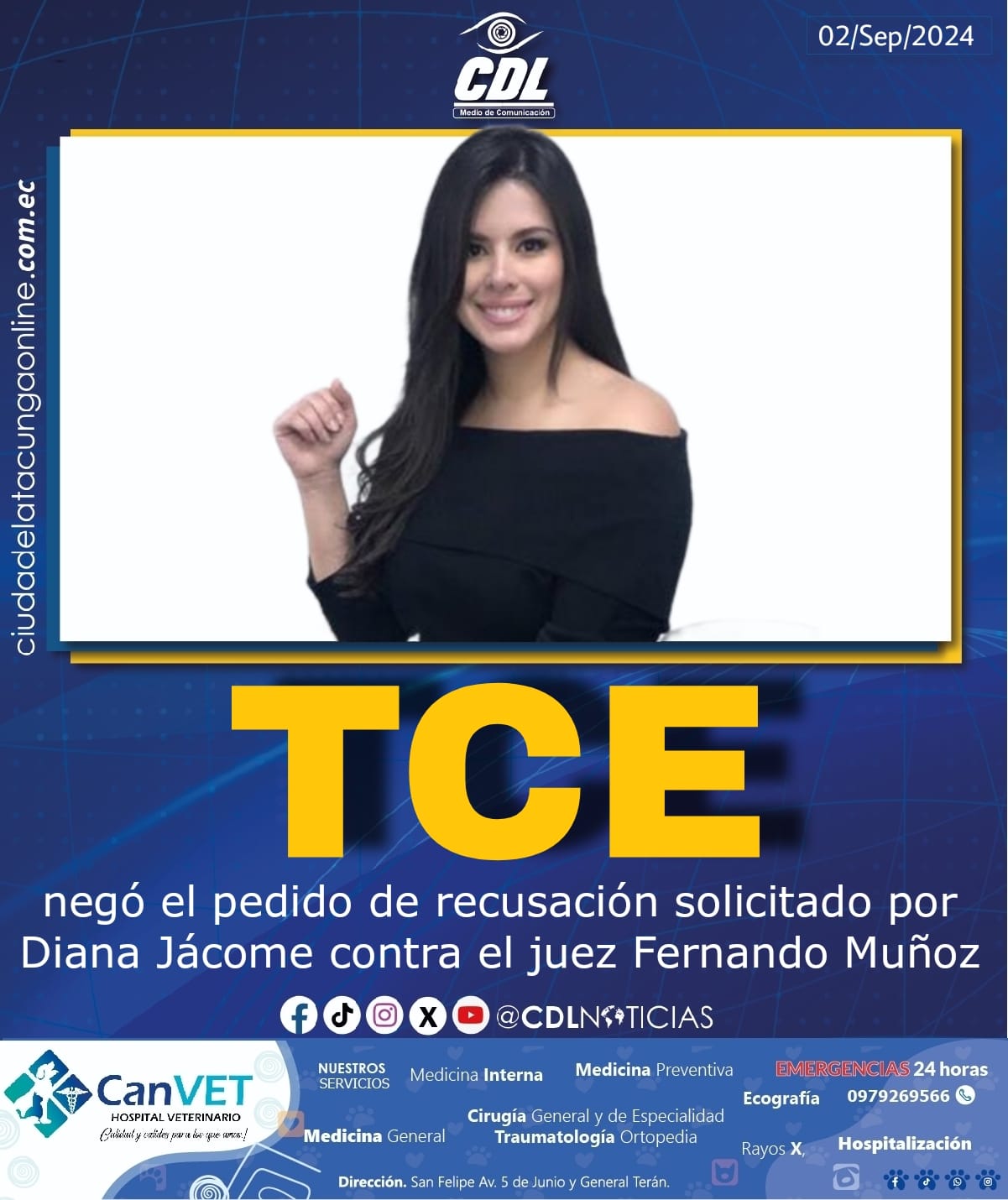 TCE negó el pedido de recusación solicitado por Diana Jácome contra el juez Fernando Muñoz