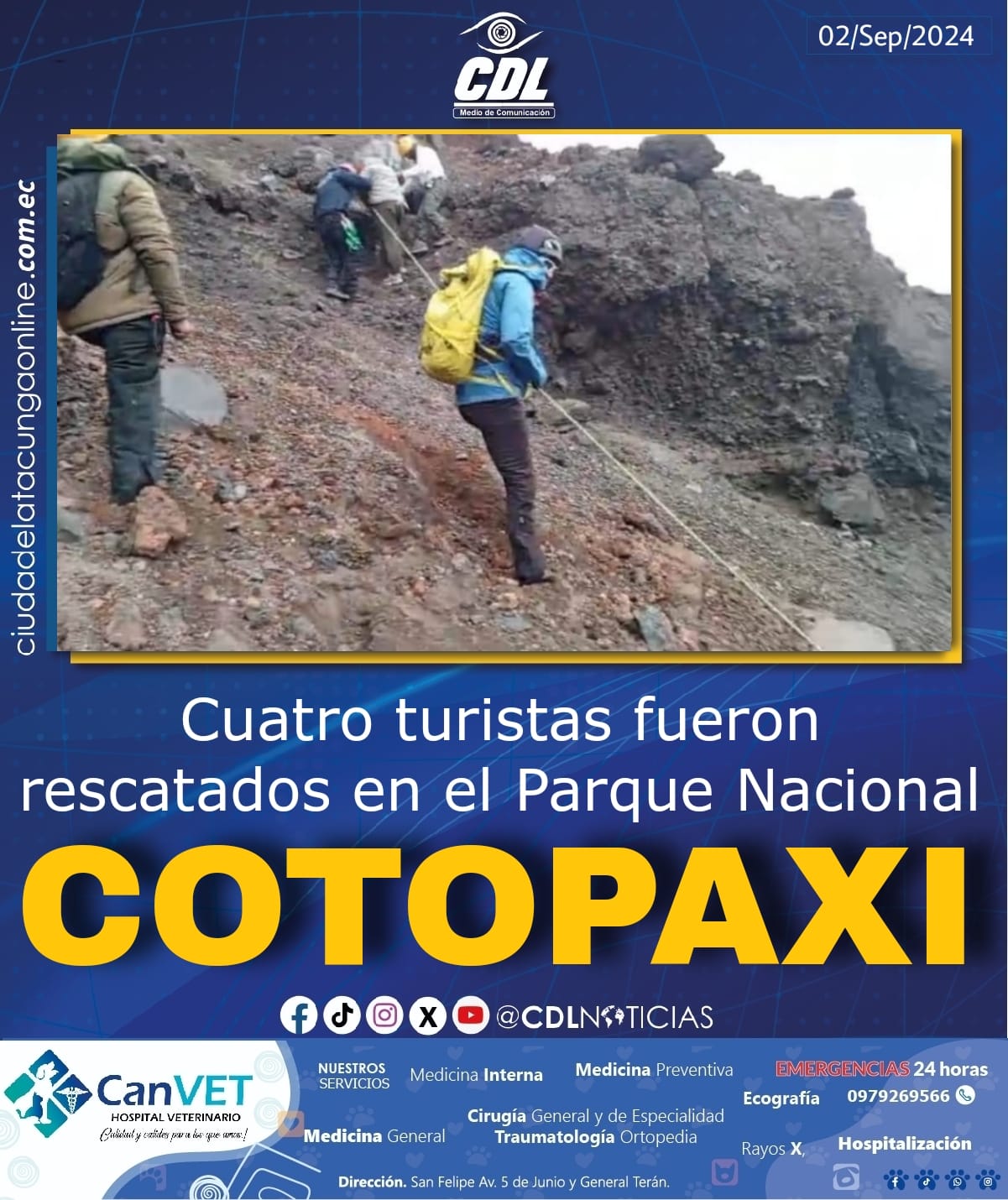 Cuatro turistas fueron rescatados en el Parque Nacional Cotopaxi