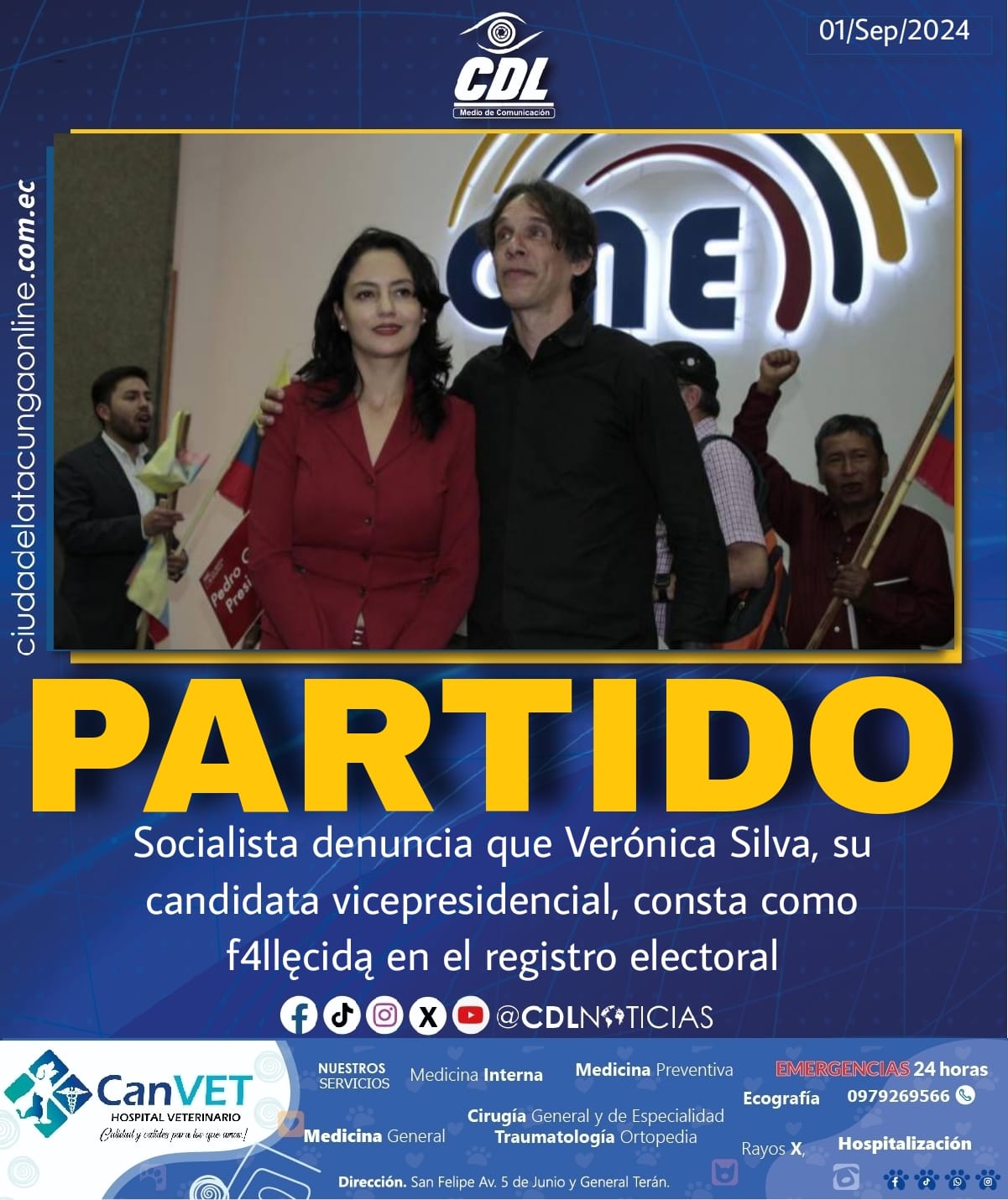 El Partido Socialista denuncia que Verónica Silva, su candidata vicepresidencial, consta como f4llęcidą en el registro electoral
