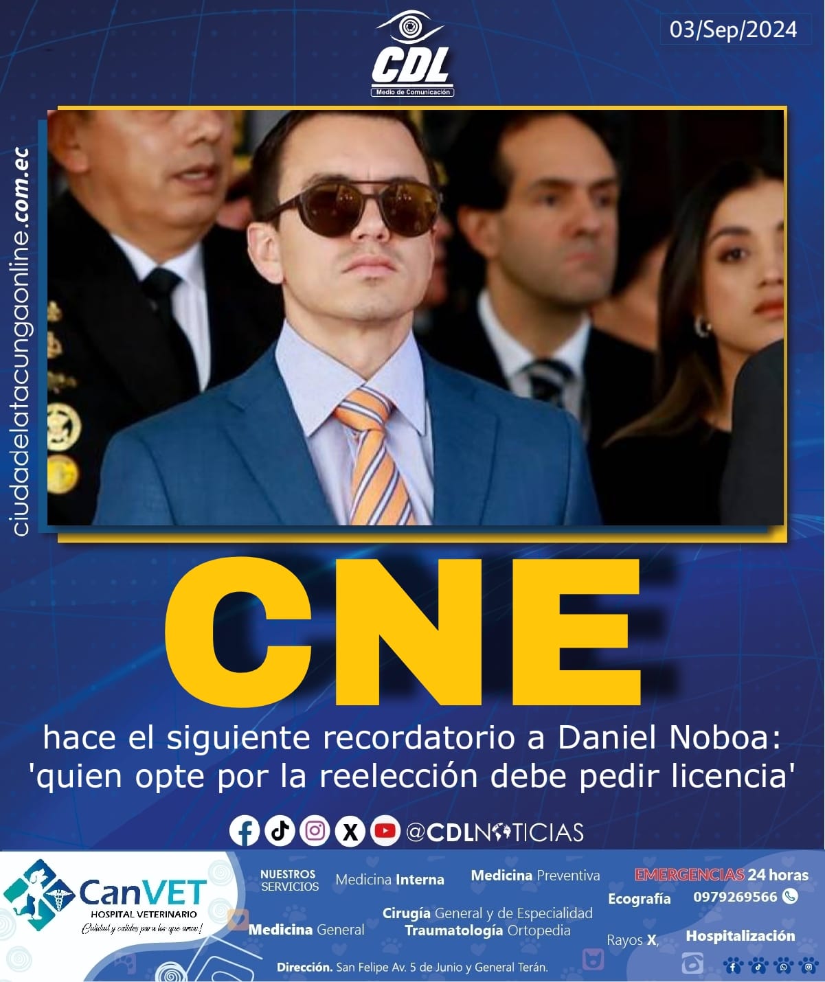 CNE hace el siguiente recordatorio a Daniel Noboa: ‘quien opte por la reelección debe pedir licencia’