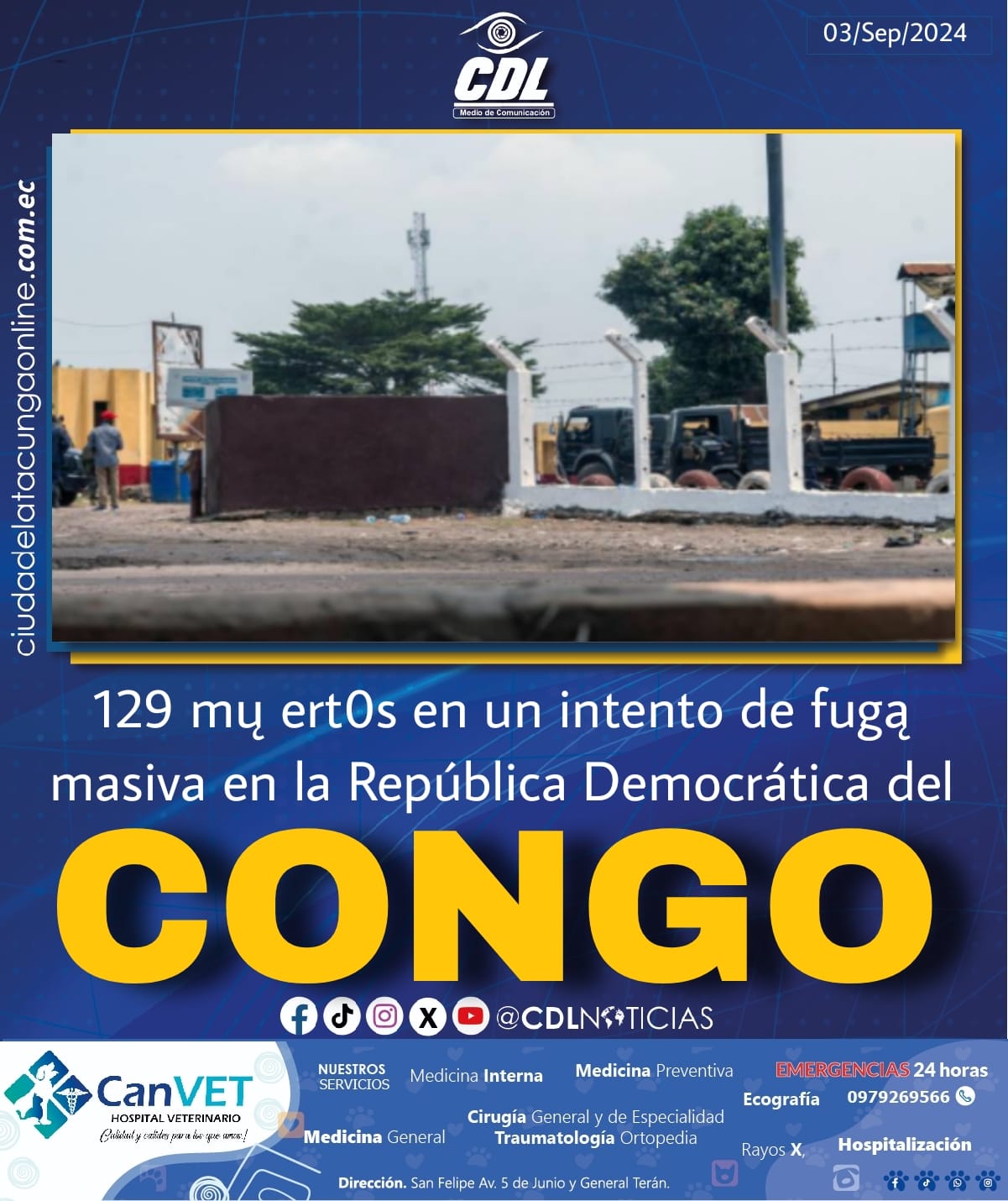 129 mų ert0s en un intento de fugą masiva en la República Democrática del Congo