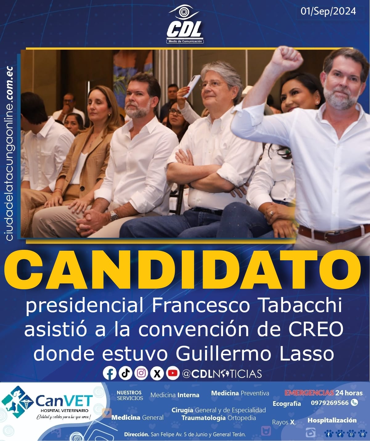 Candidato presidencial Francesco Tabacchi asistió a la Convención de CREO donde estuvo Guillermo Lasso