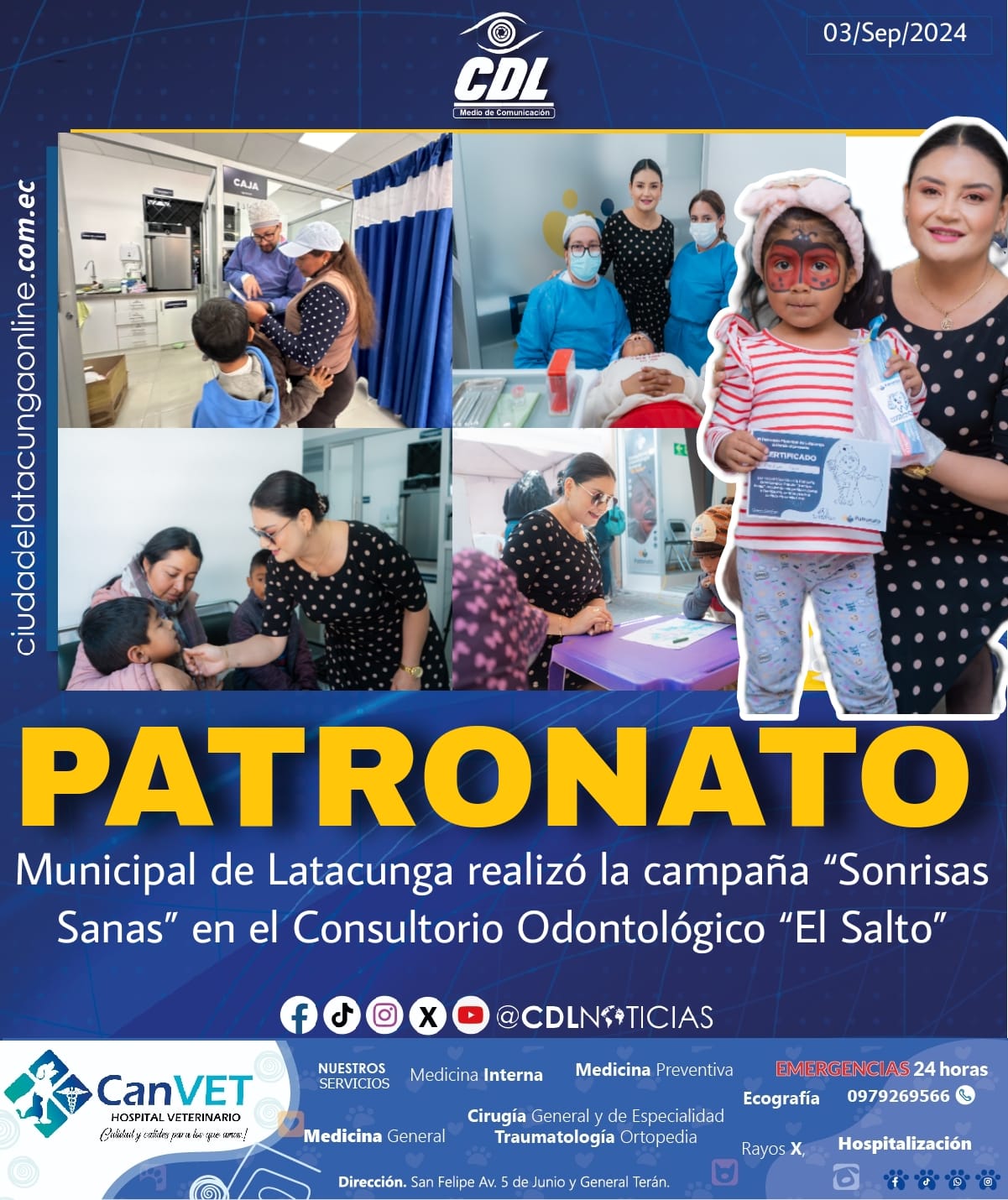 Patronato Municipal de Latacunga realizó la campaña “Sonrisas Sanas” en el Consultorio Odontológico “El Salto”