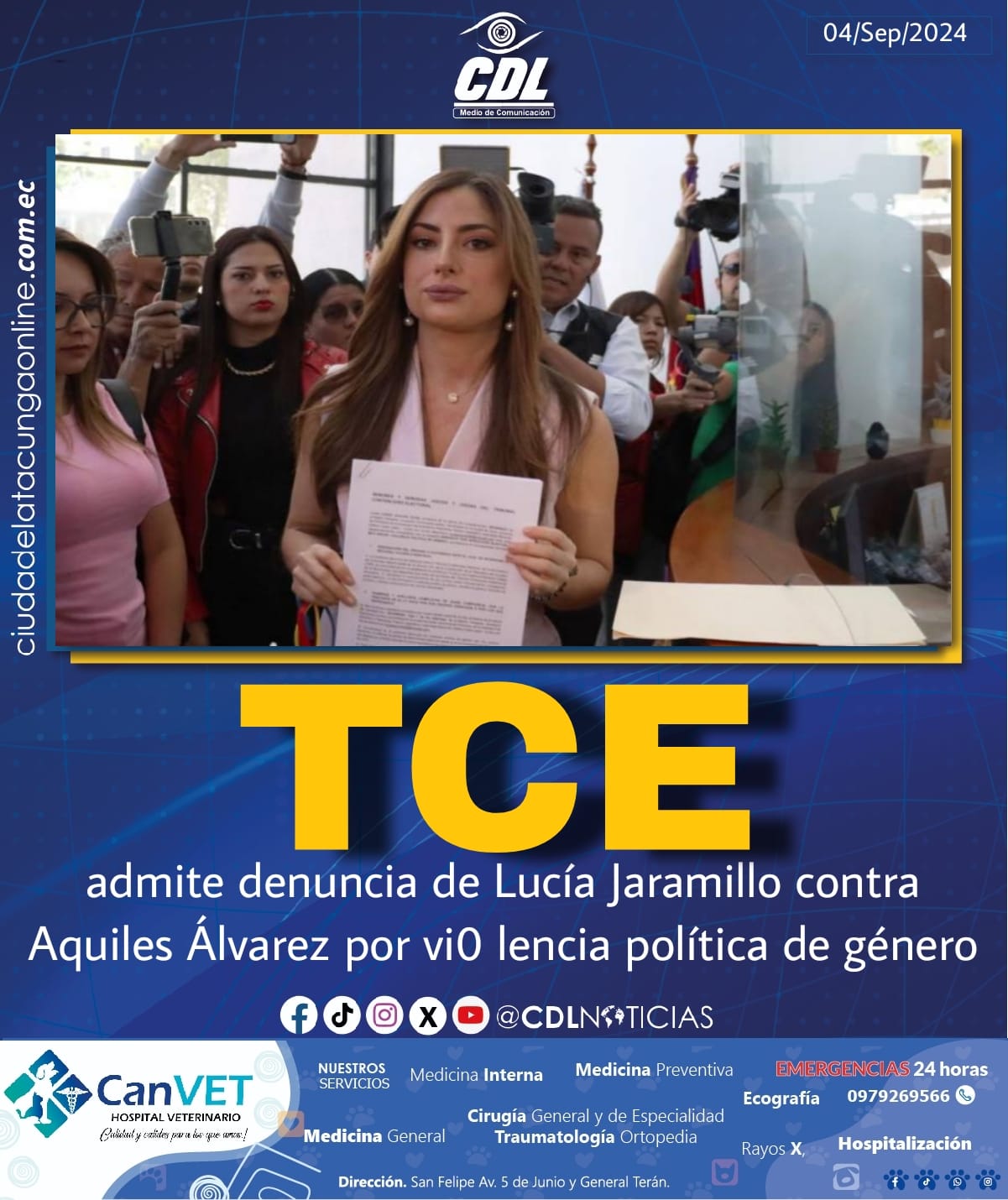 El TCE admite denuncia de Lucía Jaramillo contra Aquiles Álvarez por vi0 lencia política de género