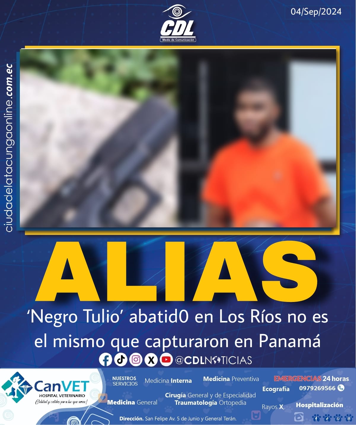 Alias ‘Negro Tulio’ abatid0 en Los Ríos no es el mismo que capturaron en Panamá