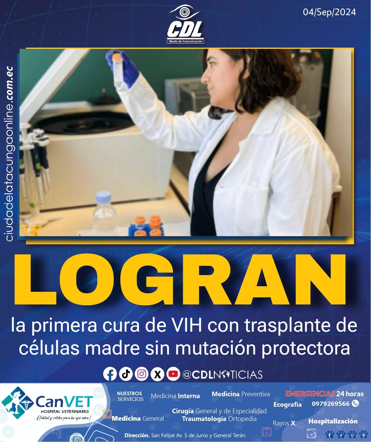 Logran la primera cura de VIH con trasplante de células madre sin mutación protectora