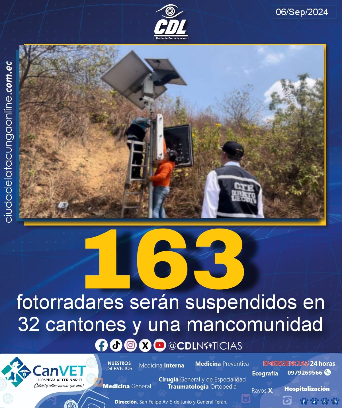 163 fotorradares serán suspendidos en 32 cantones y una mancomunidad