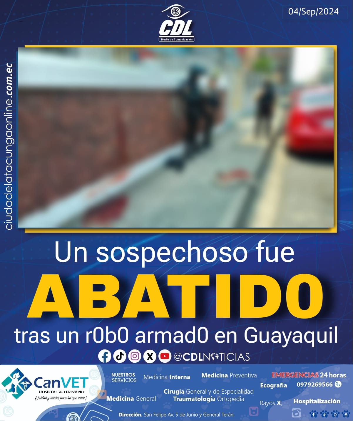 Un sospechoso fue abatid0 tras un r0b0 armad0 en Guayaquil