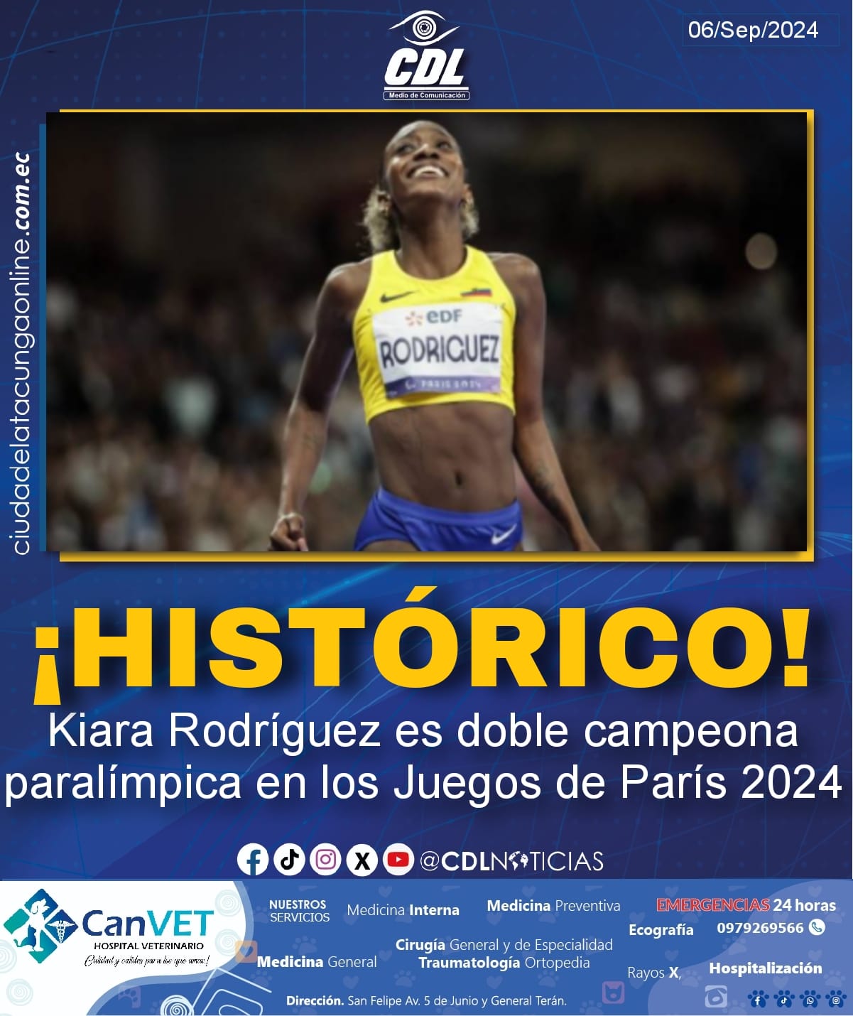 ¡Histórico! Kiara Rodríguez es doble campeona paralímpica en los Juegos de París 2024