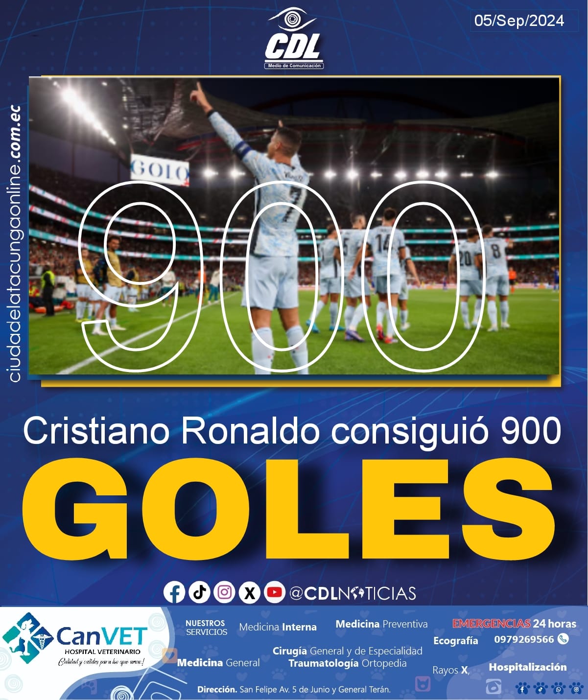 Cristiano Ronaldo consiguió 900 goles