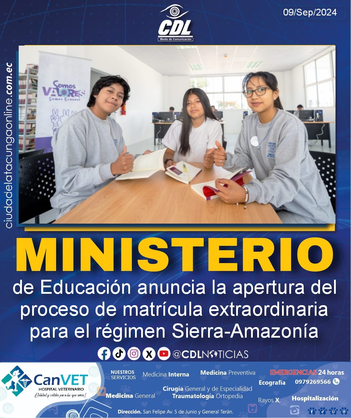 El Ministerio de Educación anuncia la apertura del proceso de matrícula extraordinaria para el régimen Sierra-Amazonía