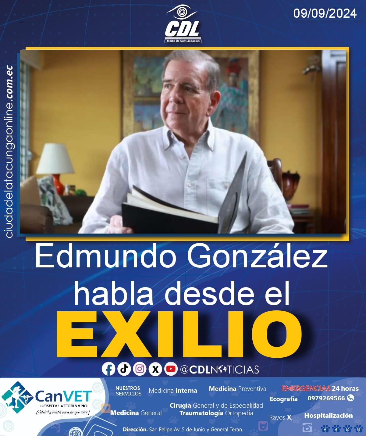 Edmundo González habla desde el ęxilio