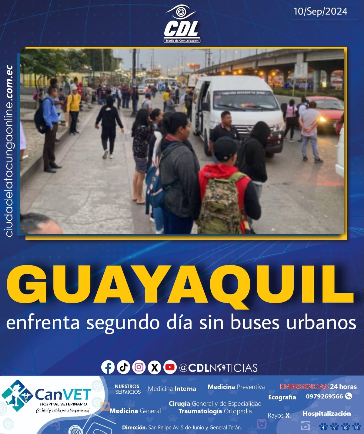 Guayaquil enfrenta segundo día sin buses urbanos