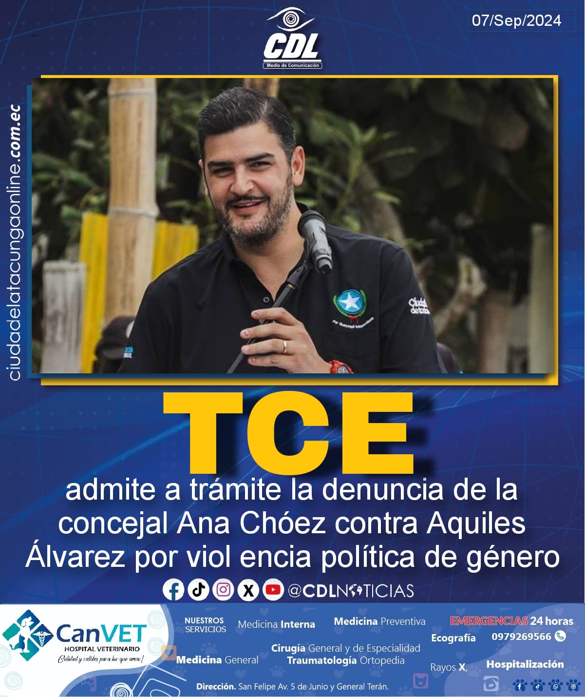 El TCE admite a trámite la denuncia de la concejal Ana Chóez contra Aquiles Álvarez por viol encia política de género