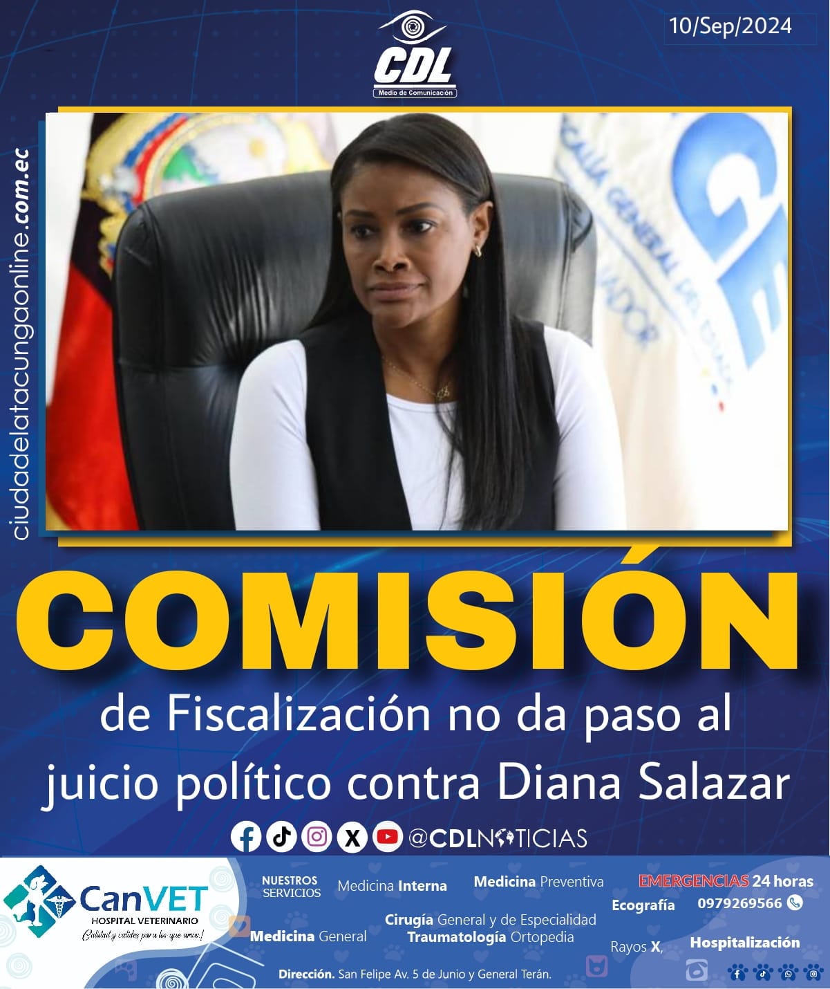 La Comisión de Fiscalización no da paso al juicio político contra Diana Salazar