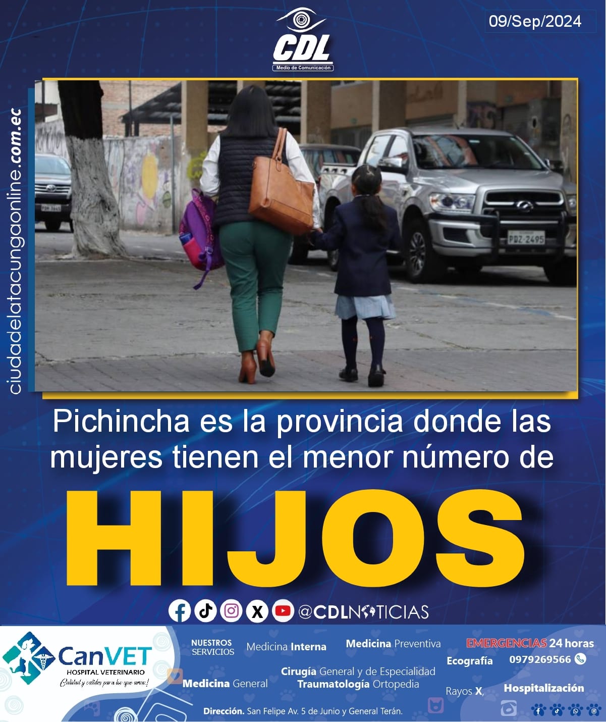 Pichincha es la provincia donde las mujeres tienen el menor número de hijos