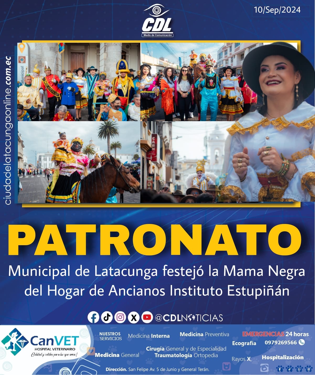 Patronato Municipal de Latacunga festejó la Mama Negra del Hogar de Ancianos Instituto Estupiñán
