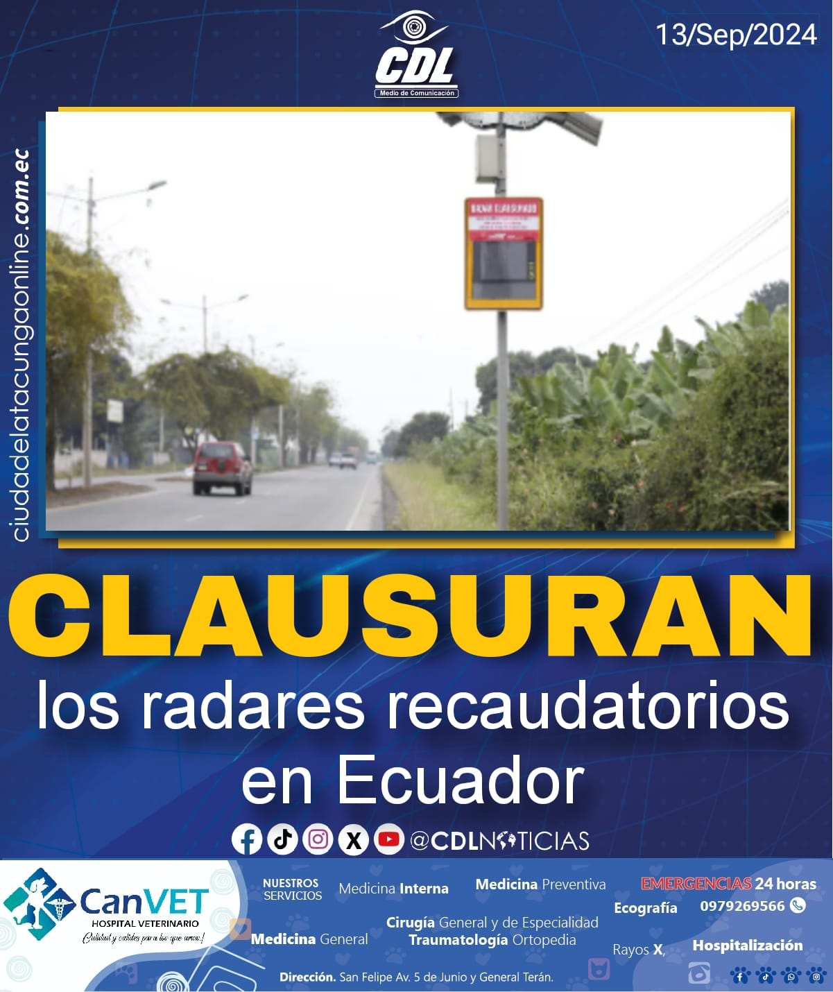 Clausuran los radares recaudatorios en Ecuador
