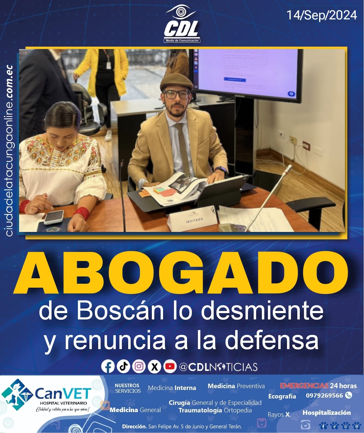 Abogado de Boscán lo desmiente y renuncia a la defensa