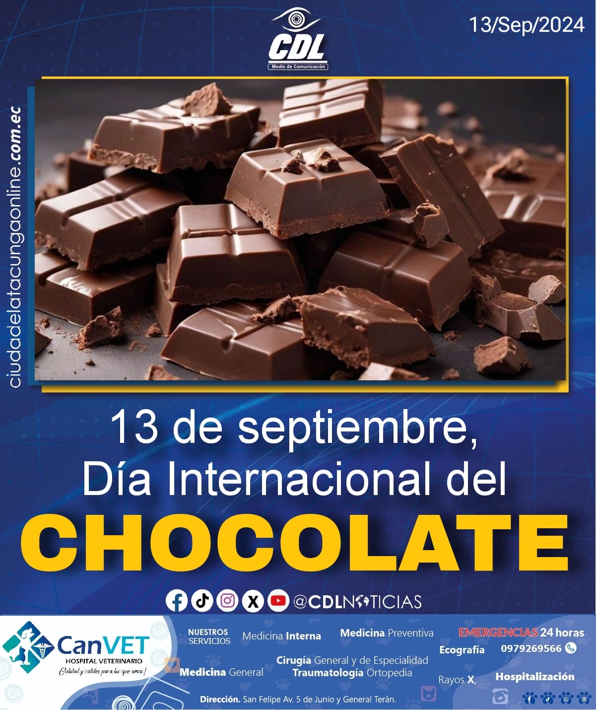 13 de septiembre, Día Internacional del Chocolate