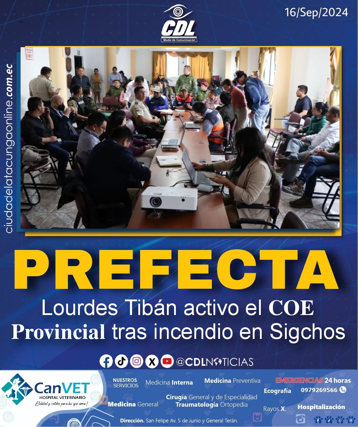 Prefecta Lourdes Tibán activo el 𝐂𝐎𝐄 𝐏𝐫𝐨𝐯𝐢𝐧𝐜𝐢𝐚𝐥 tras incendio en Sigchos