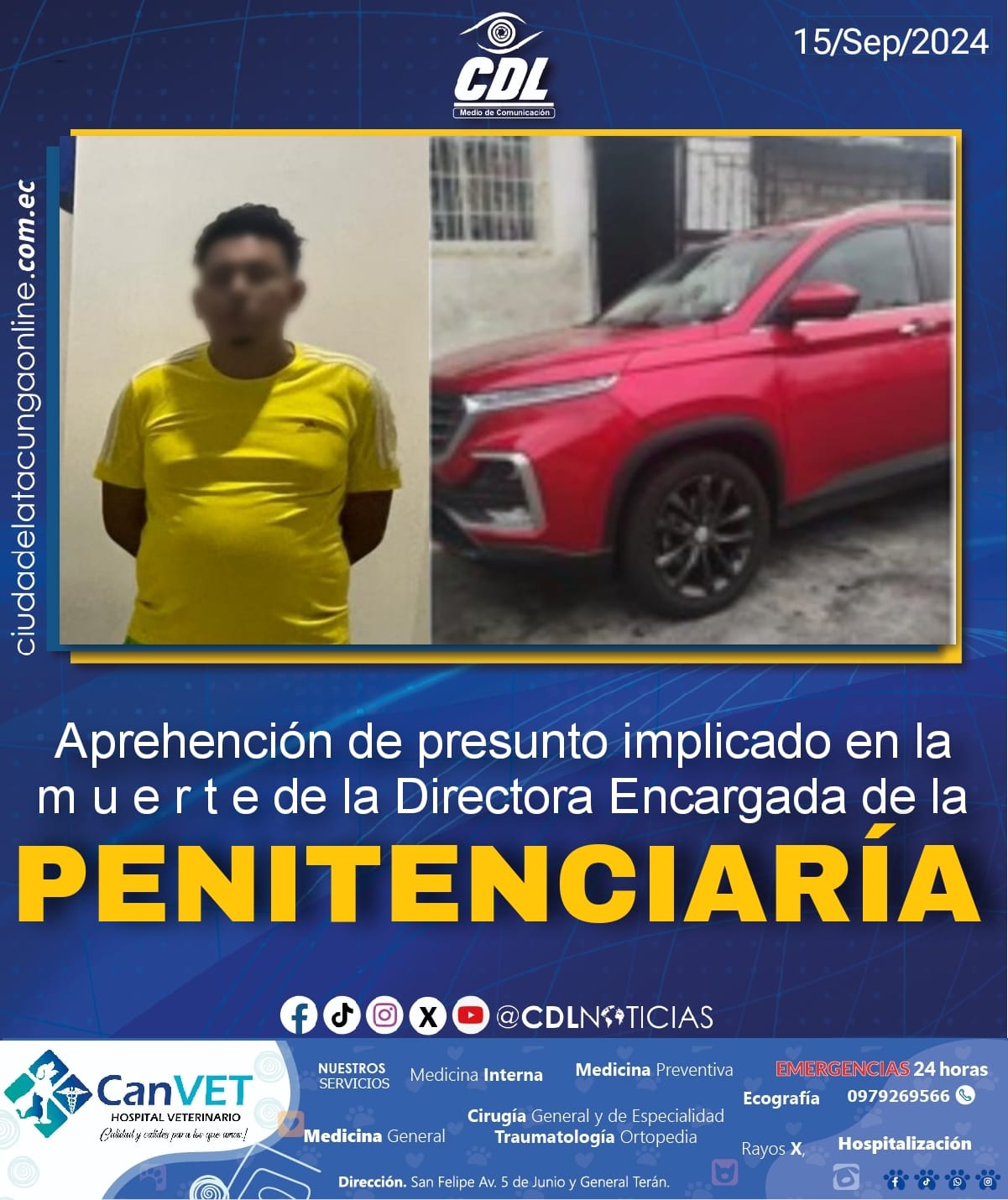 Aprehención de presunto implicado en la m u e r t e de la Directora Encargada de la Penitenciaría
