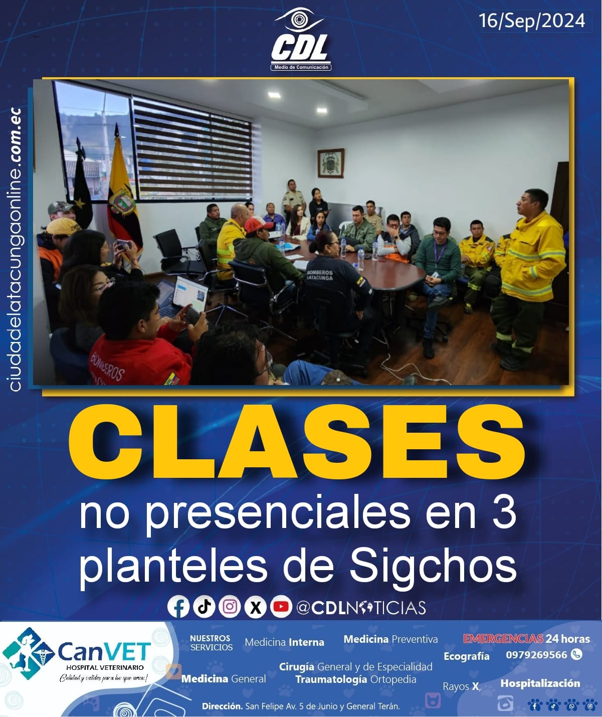 Clases no presenciales en 3 planteleles de Sigchos